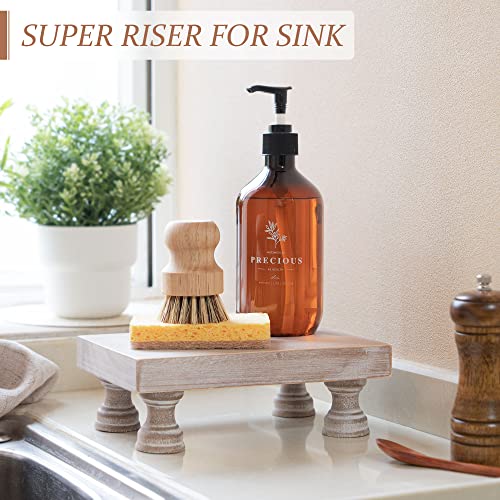 8.5-Inch Square Wood Riser Display Stand for Farmhouse Home Decor