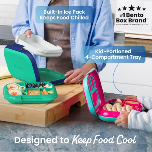 Bentgo Chill Kids 4-Compartment Bento Box with Built-In Ice Pack