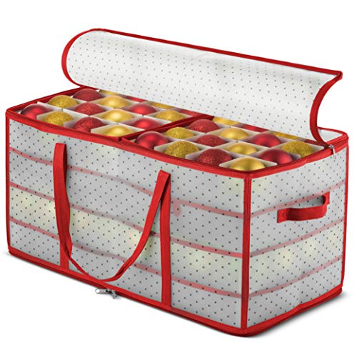 Christmas Ornament Storage Box Holds 128 Ornaments Red