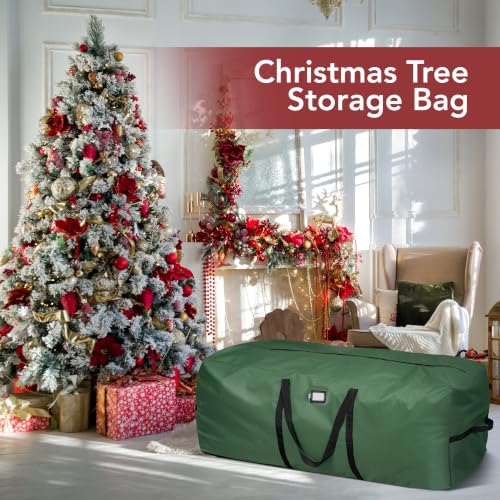 Holiday Spirit 9 Ft Tree Storage Bag - Heavy Duty 600D Canvas with Dual Zippers