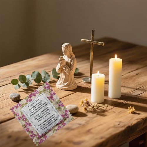 Mini Prayer Quilt with Cross - Handcrafted Spiritual Keepsake
