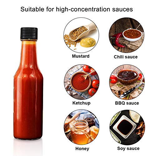 35 Pack 5oz Hot Sauce Bottles with Lids and Shrink Capsules