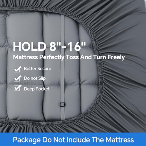 Extra Thick Fitted Futon Mattress Cover - Full Size Grey