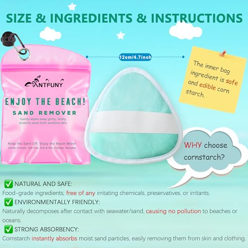 Triangle Beach Sand Remover Mitt - Quick-Dry Sand Eraser for Family