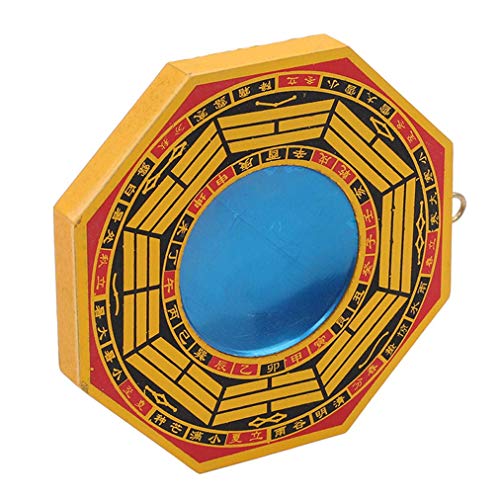 Traditional Feng Shui Bagua Mirror Set - Concave and Convex Walnut Wood