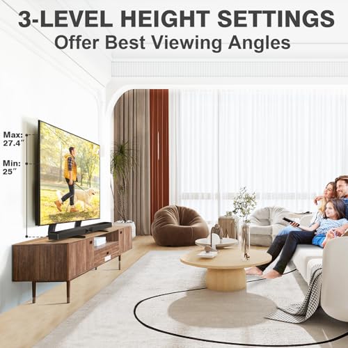 Universal Tabletop TV Stand Base for 27-65 Inch TVs, Height Adjustable