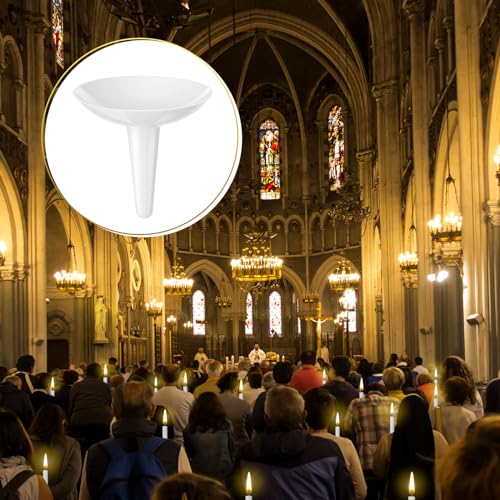 Reusable Plastic Candle Drip Protectors - 50 Pack Bulk Vigil Candle Holders
