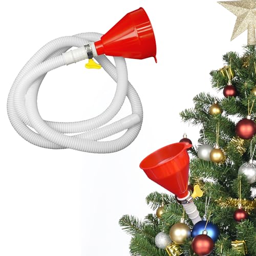 Joewuzun 1.5m Red Christmas Tree Watering Funnel with Long Spout & Ties