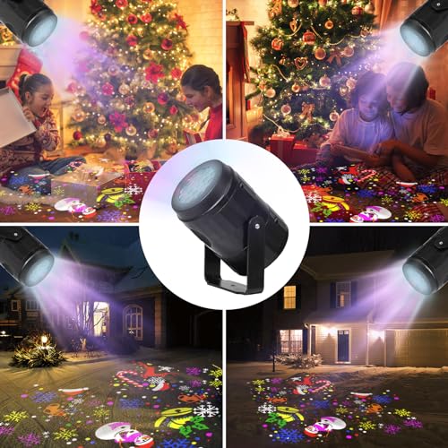 Christmas Projector Lights Outdoor Indoor - 9 Patterns LED Snowflake Rotating Waterproof