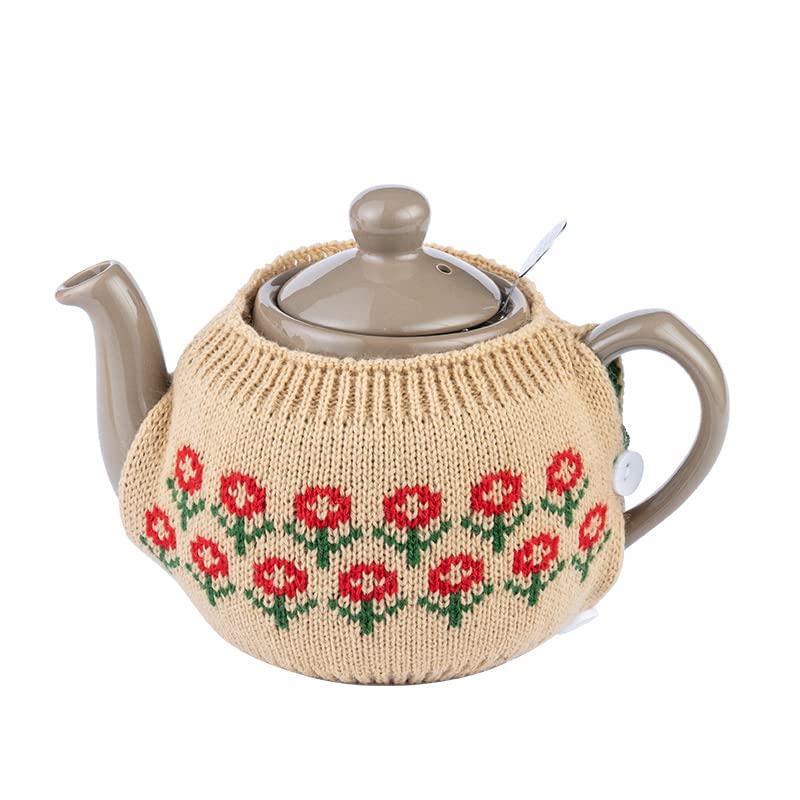 Knitted Acrylic Teapot Cosy for 400-600ml Tea Pots, Two-Piece Dust Cover