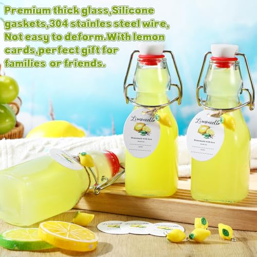 4oz Mini Lemon Flip-Top Glass Bottles – 20-Count Set, Skybooly