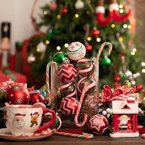 30-Piece Christmas Ornament Set - 2.36 Inch Shatterproof Hanging Tree Balls