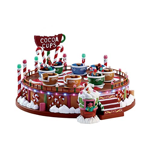 Lemax Spinning Cocoa Cups Ride – Lighted Christmas Village Accessory