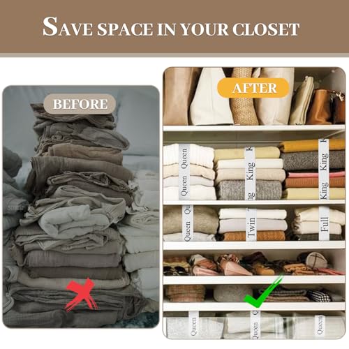 Elastic Bed Sheet Organizer Bands - 20 Pack Linen Closet Storage Labels