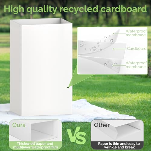 13 Gallon Disposable Trash Cans for Parties - 4 Pack Collapsible Cardboard