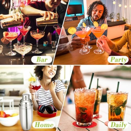 NewGF Sliver-01 Cocktail Shaker with Built-in Strainer - Beginner Friendly Drink Mixer