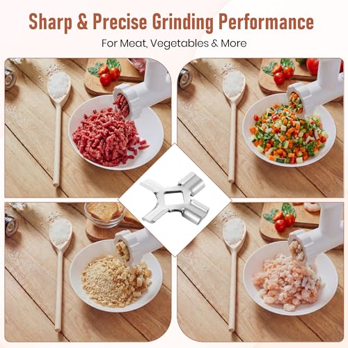 2-Pack Stainless Steel Meat Grinder Blades for Food Grinder Attachments