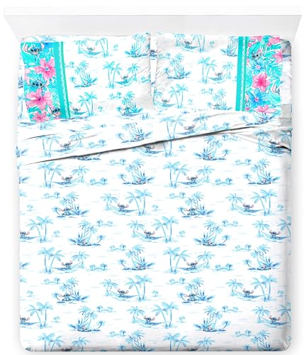 Queen Stitch Microfiber Sheet Set - White with Stitch Pattern, 4 Piece