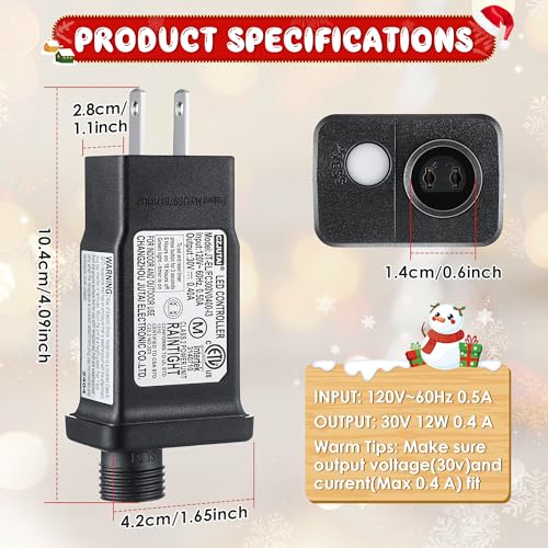 ElectricWise 4PCS 30V 12W Class 2 Power Supply for Christmas String Lights