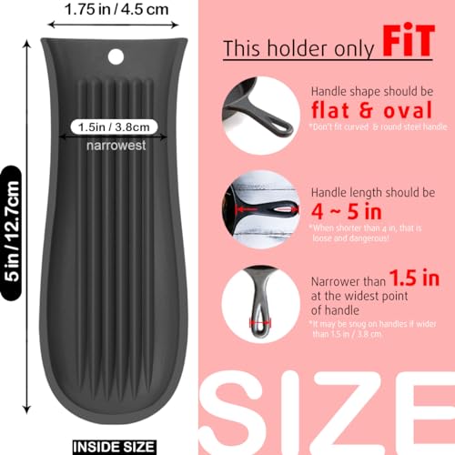 2-Pack Silicone Cast Iron Skillet Handle Covers - Heat-Resistant Grip