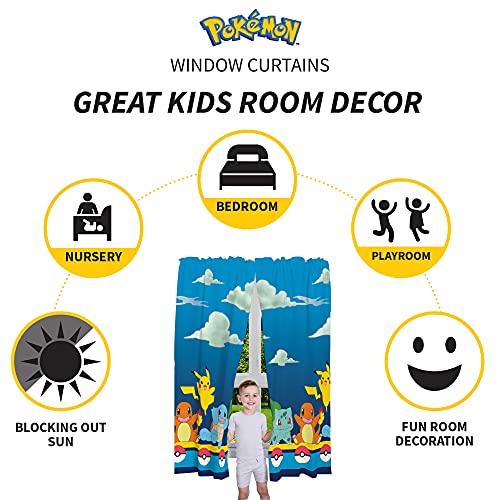Kids Cartoon Character Window Curtain Panels, 82 x 63 Inch Set