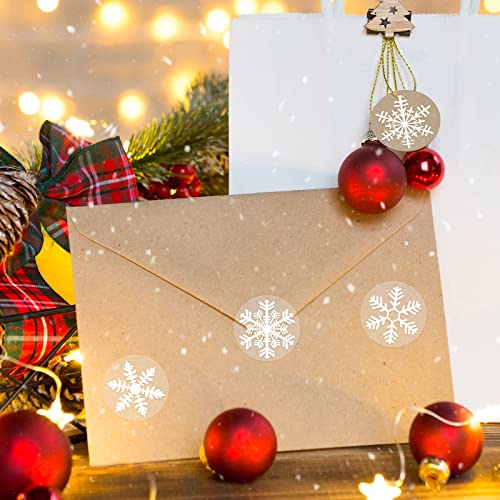 Zuazaor White Snowflake Window Clings - 500 Pieces Winter Christmas Stickers for Present Boxes and Holiday Decor