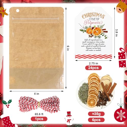 Christmas Simmer Pot Gift Set with Dried Fruits & Spices - 6 Pack