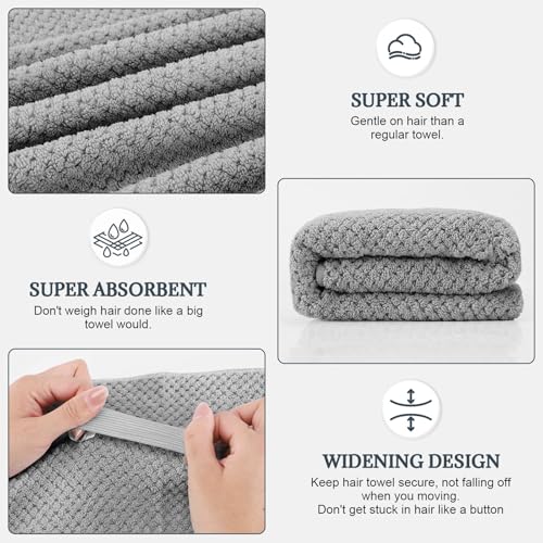 2 Pack Microfiber Hair Towel XL 41" x 24" Fast Dry, Soft, Absorbent