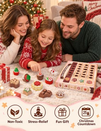 3D Printed Dessert Advent Calendar 2026 – 24 Day Fidget Clicker Toys for Stress Relief