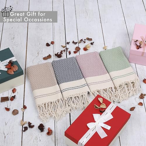 Turkish Hand Towels Set of 2 - 16x32 Inch Boho Farmhouse Decorative Towels
