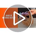 Set of 2 Rattan Flower Girl Baskets with Handles - 6.3-Inch Wicker Baskets