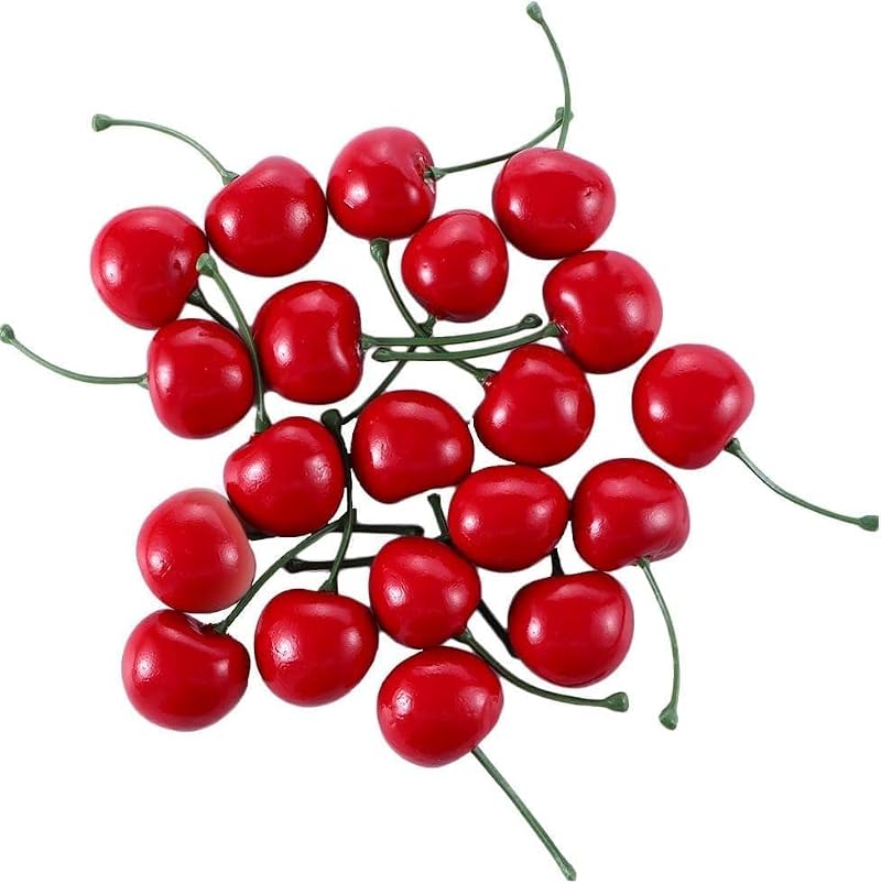 20 Pcs Artificial Red Cherries - Lifelike Fruit Decor for Home & Party