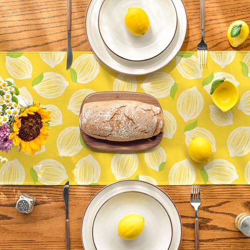 Artoid Mode 13 x 108 Inch Yellow Leaves Table Runner - 210 GSM