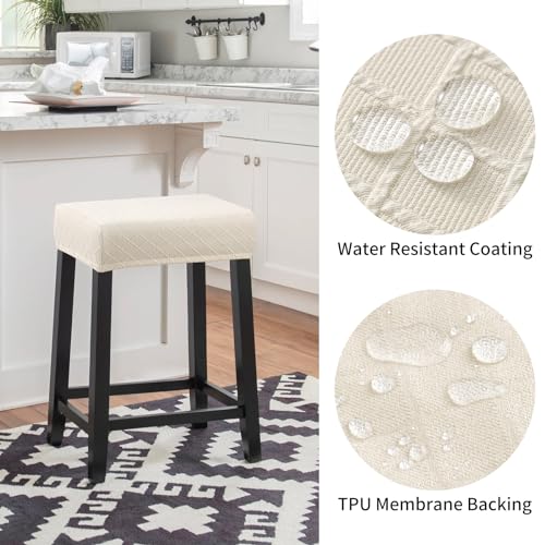 Stretch Waterproof Bar Stool Covers - 4 Pack Rectangular Seat Protectors