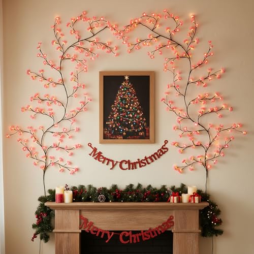 BHGNEJN 7.5 FT Pink Cherry Blossom LED Tree Lights with USB & Remote - 144 LEDs, 8 Modes, Timer