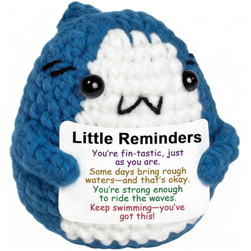 Crochet Shark Emotional Support Plush - Handmade Comfort Gift