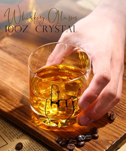 Engagement Gift Stemless Wine and Whiskey Glass Set for Couples