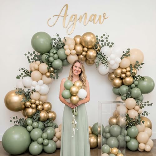 Togvu Sage Green Balloons 50-Pack 12-Inch Latex Party Balloons for Woodland Baby Shower