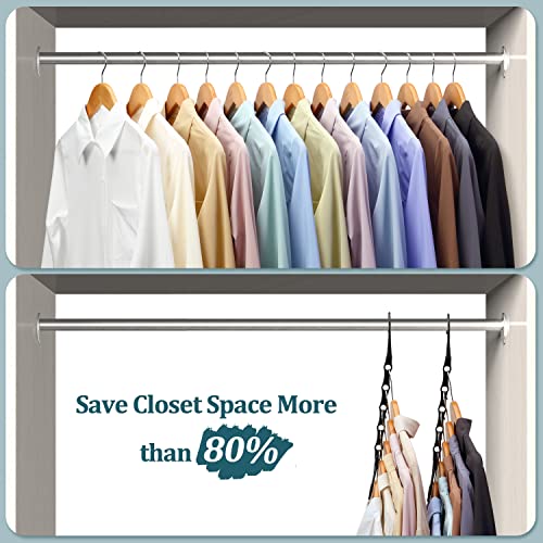 6 Pack Space Saving Hangers Heavy Duty Black Closet Organizers