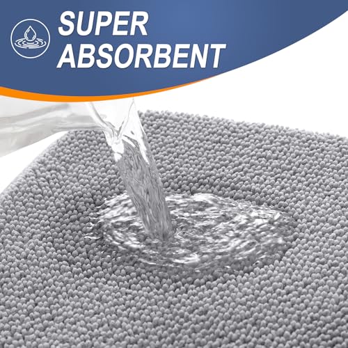 OLANLY Memory Foam Bathroom Rug 30x20 Soft Absorbent Bath Mat Grey