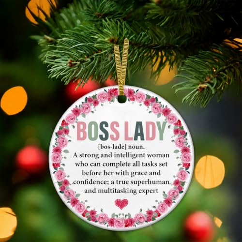 Thank You Boss Lady Ornament - Multi-Color Ceramic Christmas Keepsake Plaque