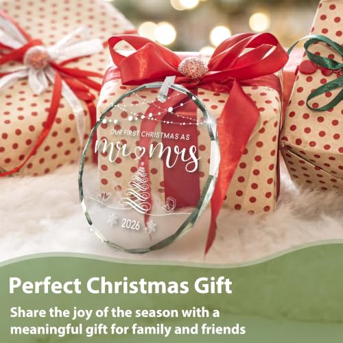 Our First Christmas Mr & Mrs Ornament 2026 Wedding Gift - Bridal Shower & Newlywed Decoration
