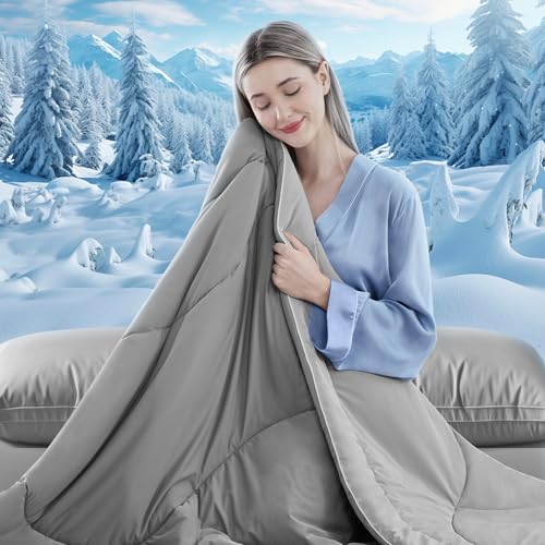 Cooling Comforter Queen Size - Double-Sided Blanket for Hot Sleepers