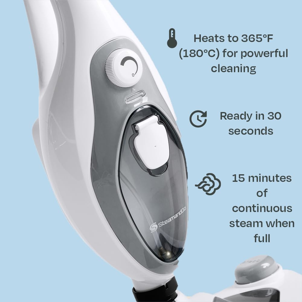 Steam & Go 10-in-1 Multi-Surface Steam Mop - Powerful Deep Cleaning with Heat Technology