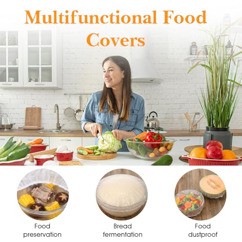 4 Pcs Reusable Elastic Bread Proofing Bowl Covers, 12-Inch EVA Covers