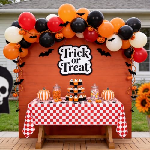 QueenDream Red & White Checkered Tablecloth 57x84 inch – Waterproof Gingham Rectangle