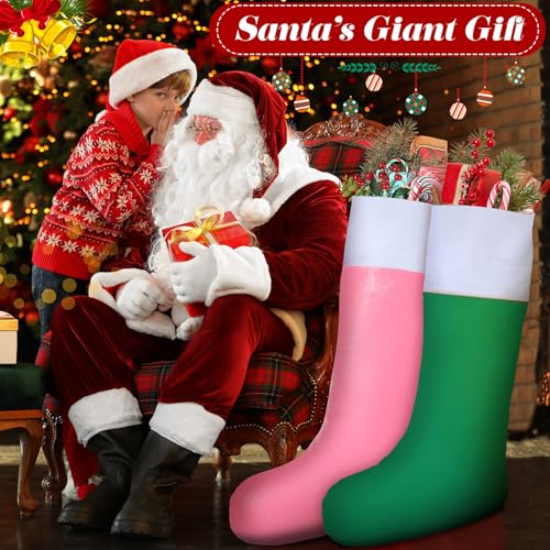 Croknit 5 Pcs Giant Christmas Stockings 43 in Multicolor Fresh Style - Felt, Jumbo 110 cm