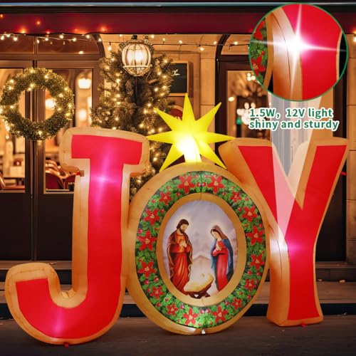 7.84FT Christmas Inflatable Nativity Scene with LED Lights Outdoor Decor