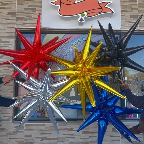 BBPOOL Red Star Balloons 22 Inch Foil Starburst Balloons for Party Decorations