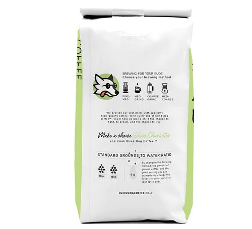 Blind Dog Coffee - 12 Oz Whole Bean Decaf Coffee - Low Acid Medium Roast - Swiss Water Process - Flavored Decaffeinated - Perfect Brew to Start your Day